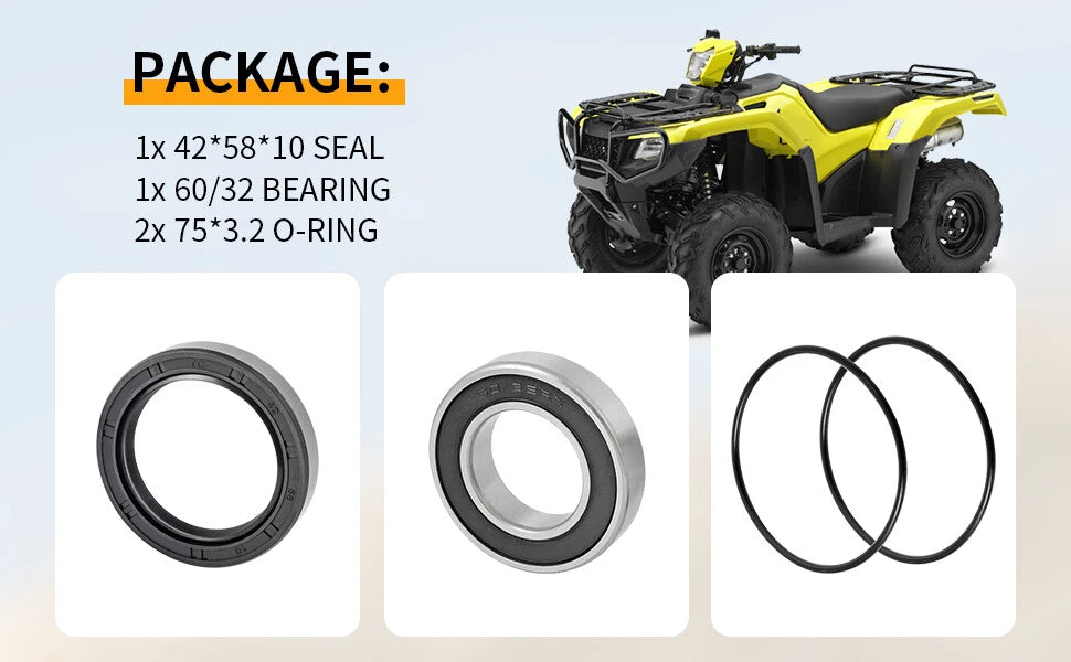 Left Rear Axle Wheel Bearing Seal for Honda Foreman Rubicon 500 (2001–2014)