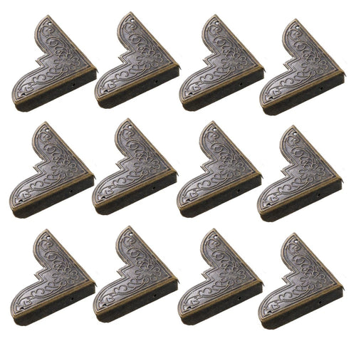 12Pcs Vintage Corner Protector for Jewelry Box Wood Cases (50mm)