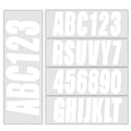 Set of 4 Decals A-Z & 0-9 for Boat Registration Stickers White