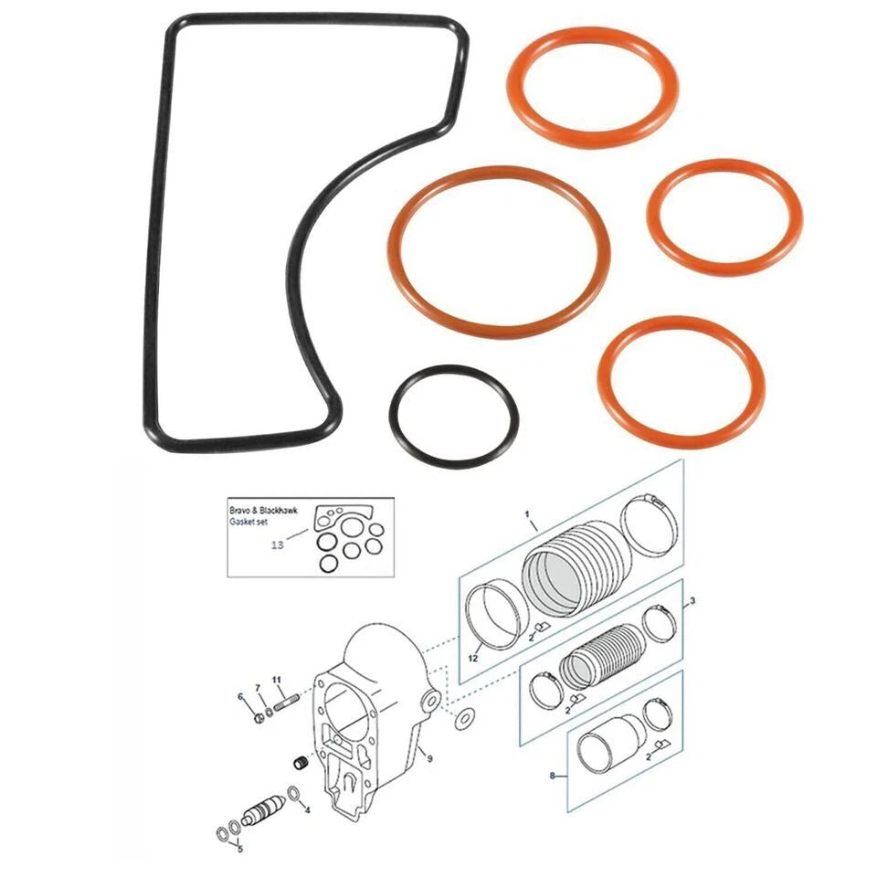 Outdrive Bell Housing Gasket O-Ring Kit for Mercruiser Mercury (16755Q1)