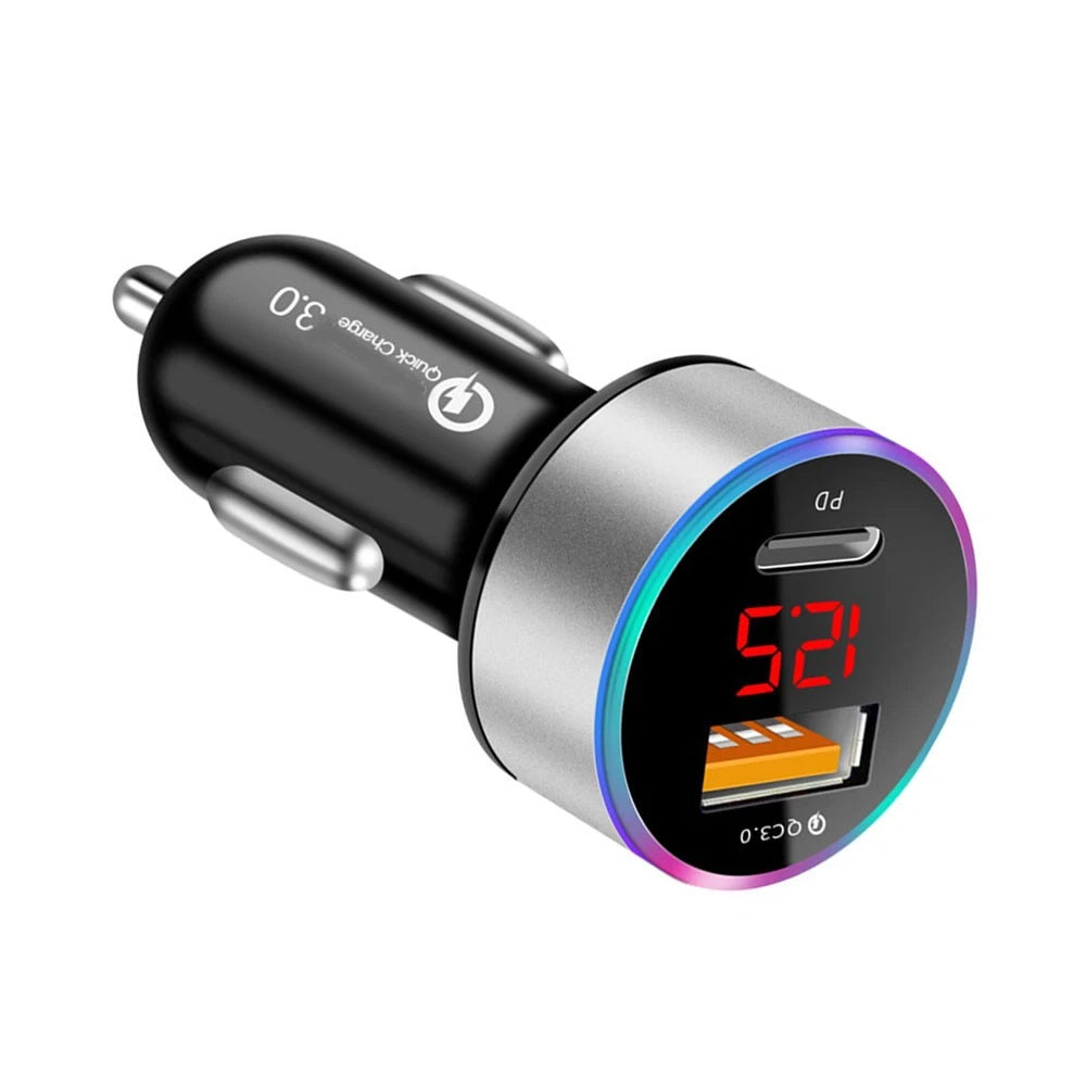 USB C Car Charger Dual Port for Universal Vehicles (Fast Charging)