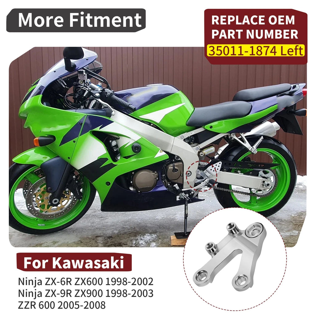 Left Foot Peg Step Mount Stay for Kawasaki ZZR600 Ninja ZX600 ZX900 (1990–2006)