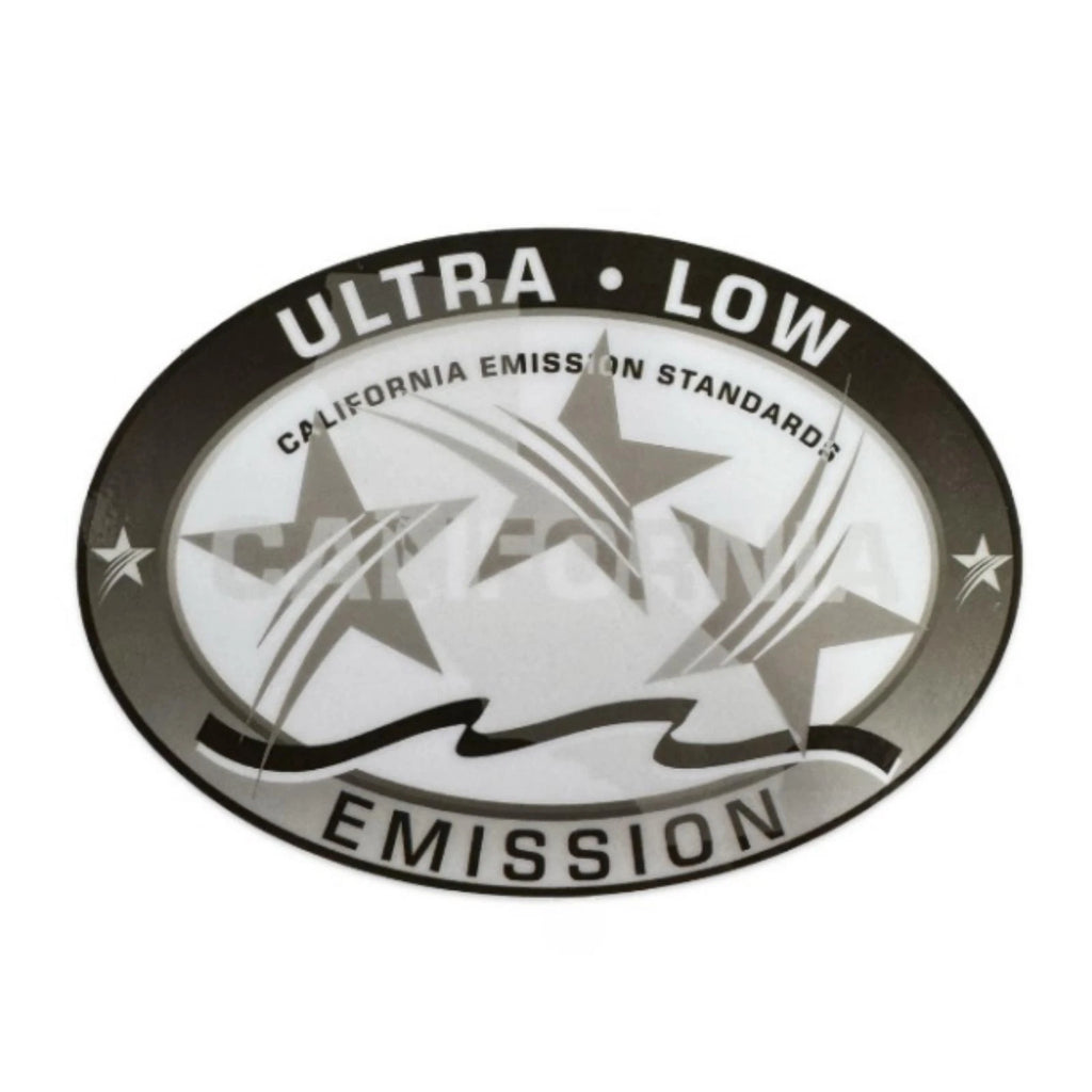 Set of 2 Ultra Low Emission CA DOT Outboard Graphic Stickers Gray 3.58"x2.4"