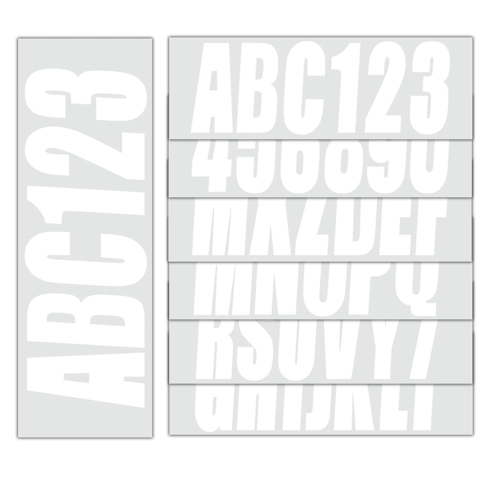 Set of 4 Personalized Boat Registration Decals A-Z & 0-9 White