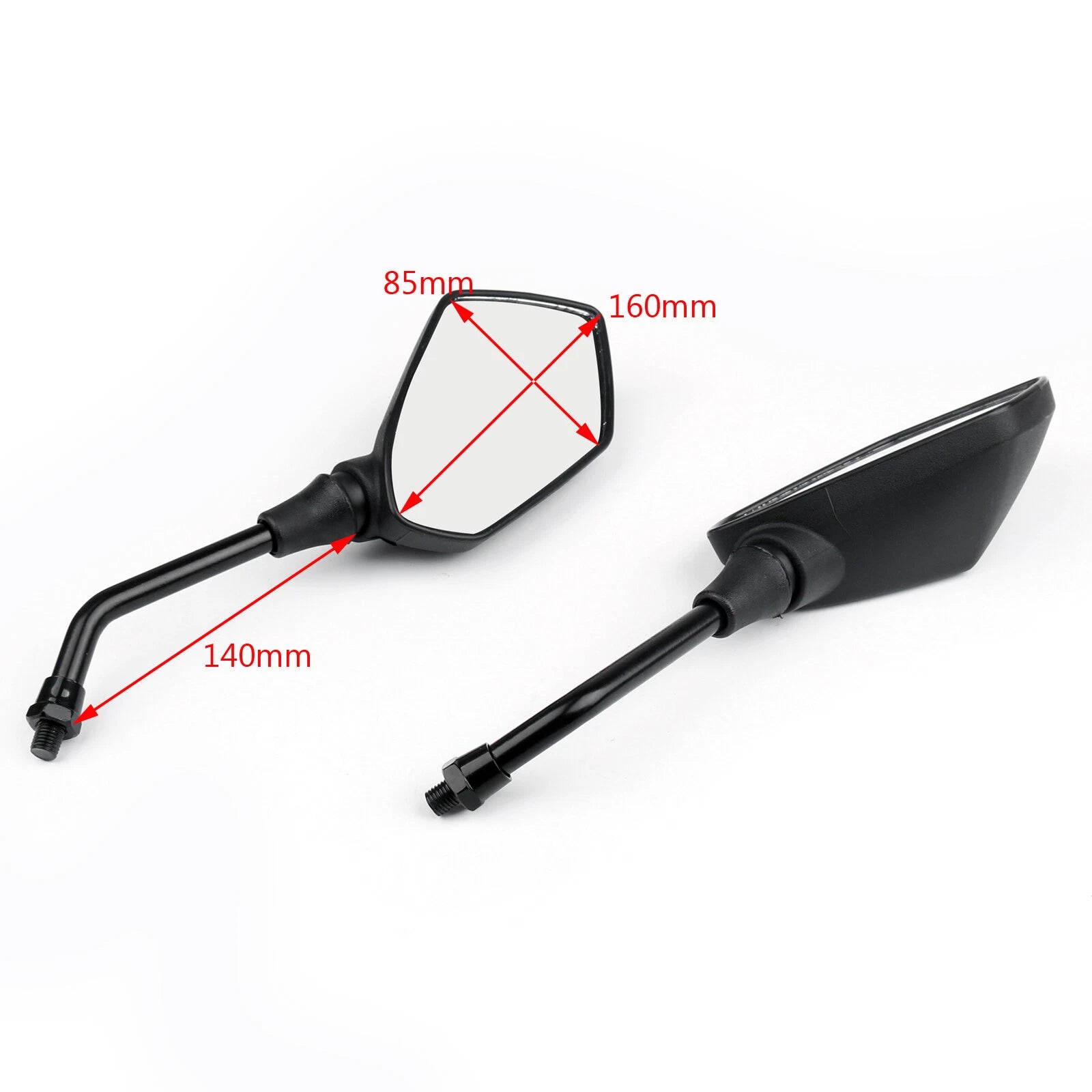 10mm Black Rear View Side Mirrors for Honda Suzuki Kawasaki