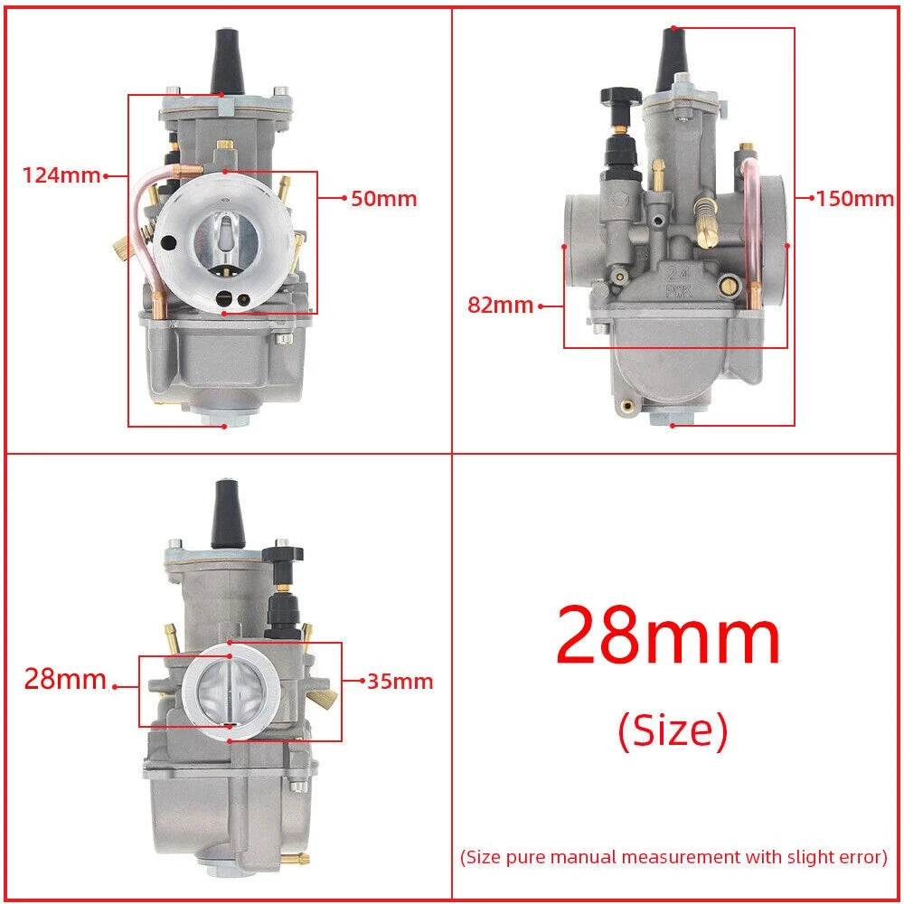 28mm Carburetor for PWK28 125-150cc Keihin KOSO OKO (Dirt Pit Bike)