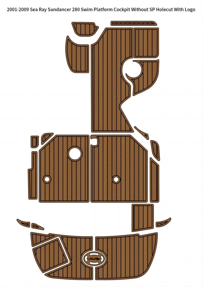 EVA Pad Swim Platform for Sea Ray 280 Sundancer (2006) - Teak Flooring