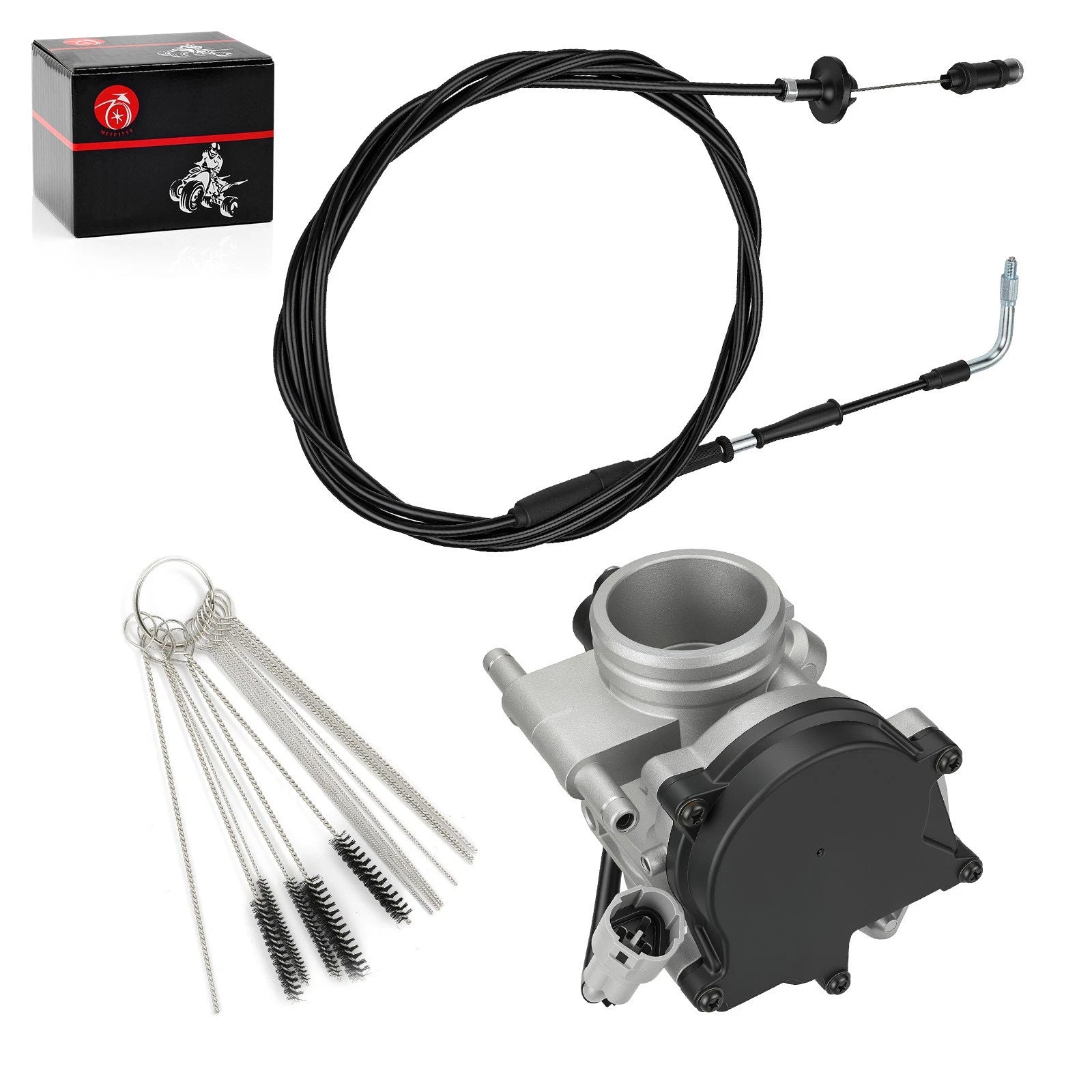 Throttle Body Kit w/ Throttle Cable & Cleaning Brush for Polaris Ranger Crew 700 (2006–2014)