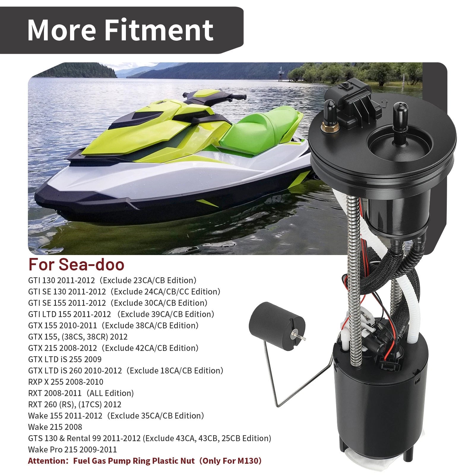 Fuel Pump Assembly 275500734 for Sea-Doo GTX 215 (2008–2012)