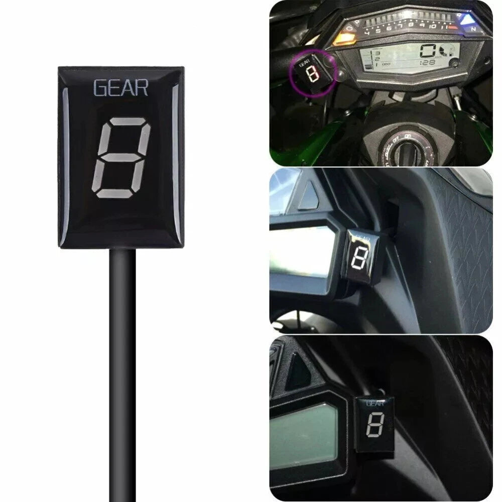 White LED Gear Indicator for Kawasaki ZX-6R Z750 Z1000 Ninja (2000–2023)