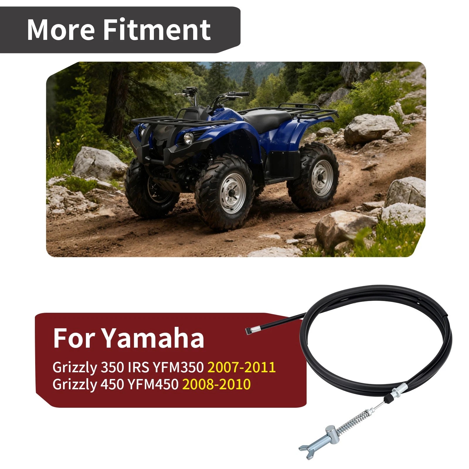 Rear Hand Park Brake Cable for Yamaha Grizzly 450 YFM450FG (2008–2010) 45-4059
