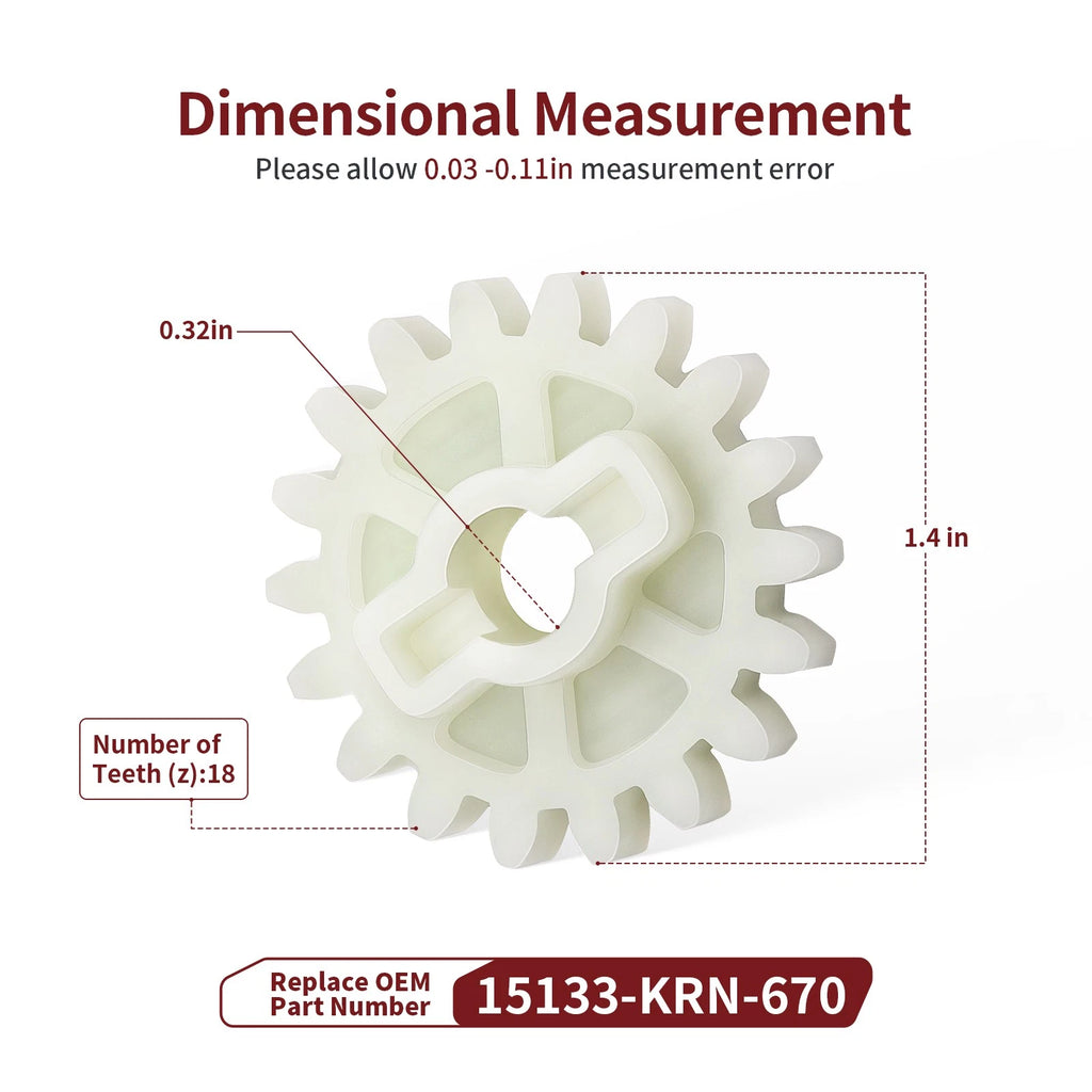 2X Oil Pump Driven Gear 18T 15133-KRN-670 for Honda CRF250R/CRF250X (2004–2017)