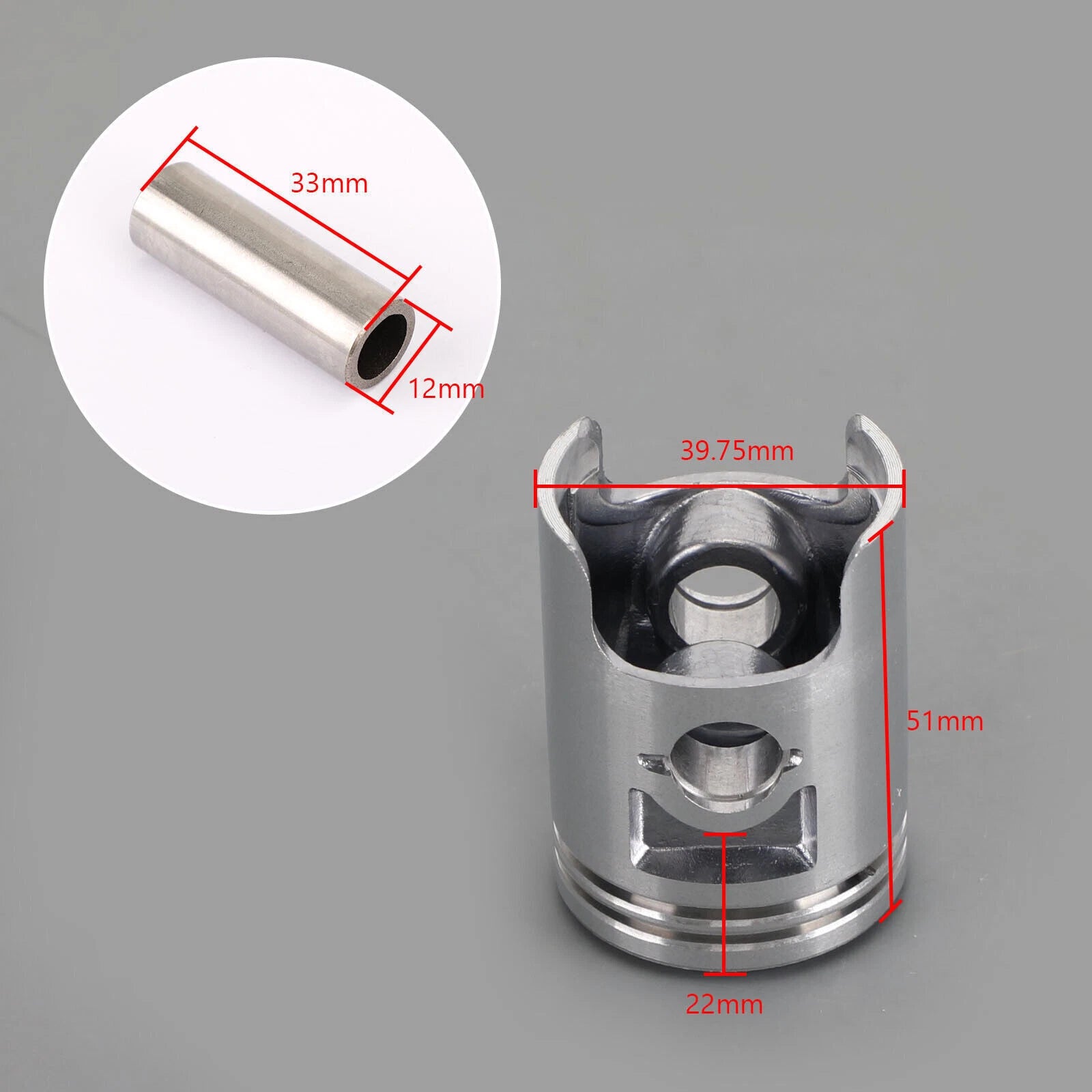 Piston Kit 0.75MM O/S 39.75mm for Daelim Message Tapo Cordi SYM DD Orbit JET 50