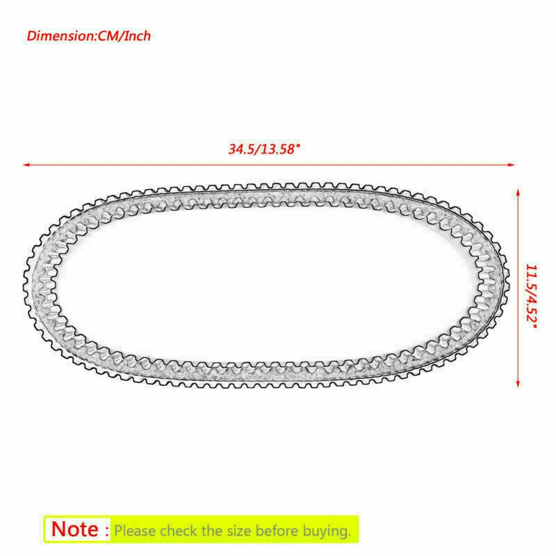 Drive Belt for Honda NPS50 Ruckus NPS50S Zoomer (2003–2017) 23100-GEZ-003 T9