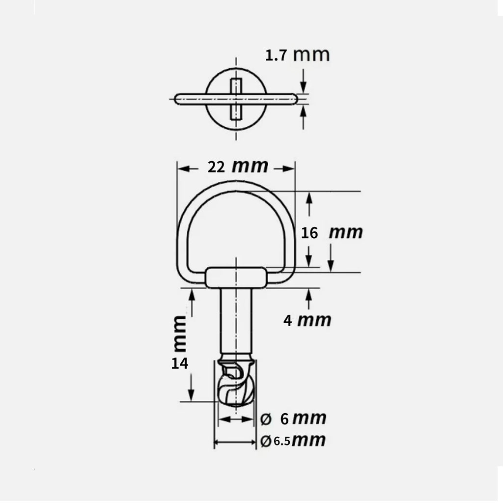 5 Pack D Ring Release Fairing Fasteners for Motorcycle (14mmT9)