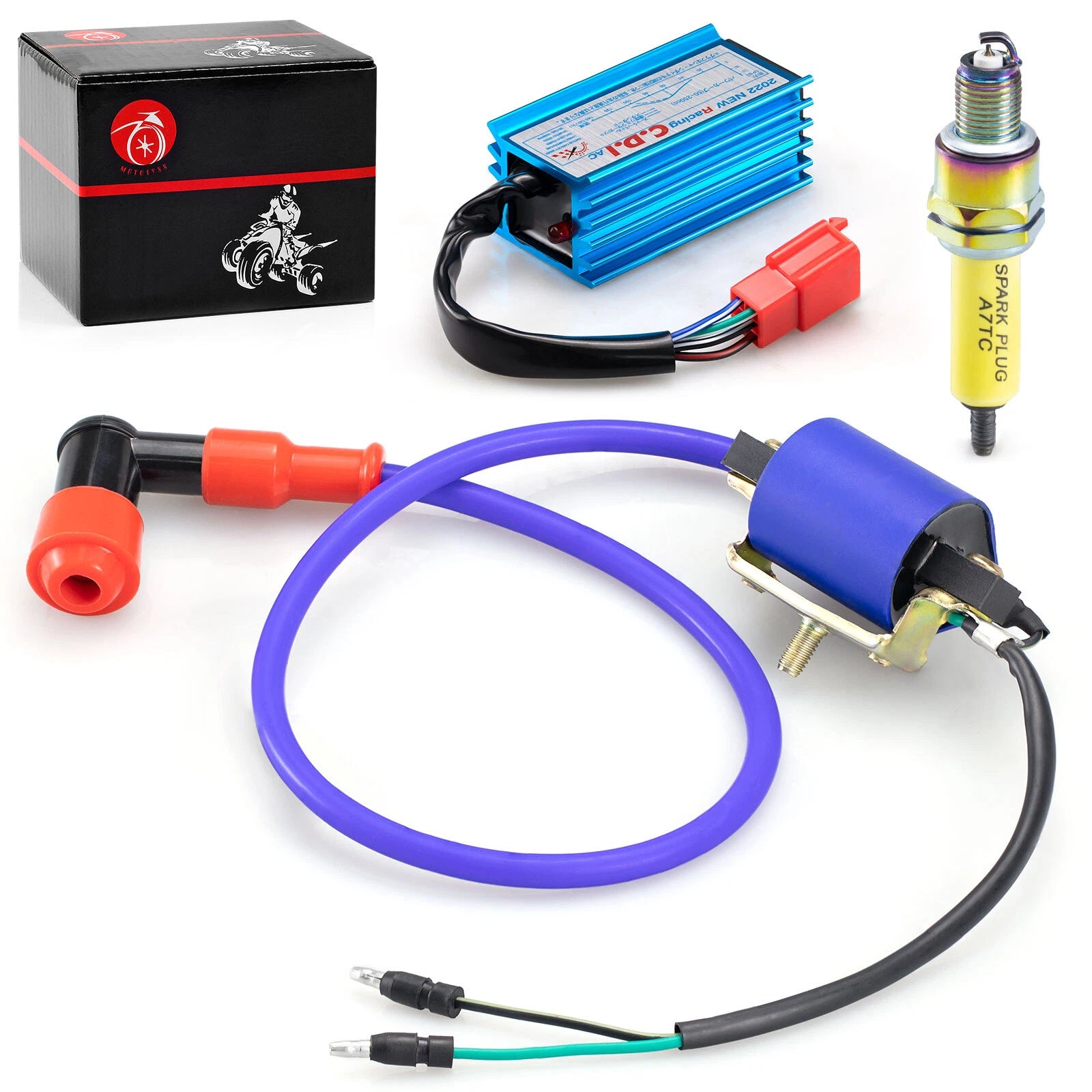 Ignition Coil & 5Pin AC CDI & 10mm Spark Plug for ATV 70cc 90cc 110cc