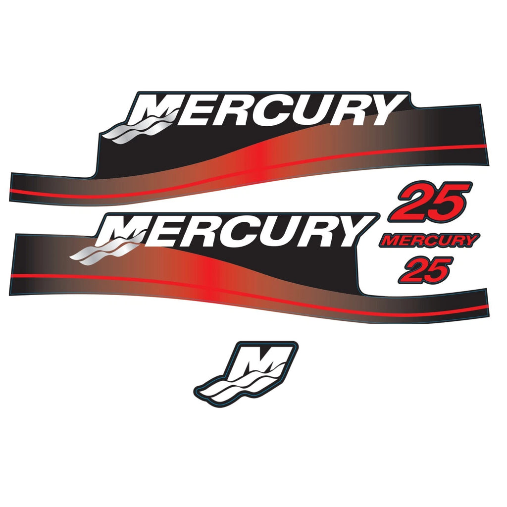 Set of 2 Marine Outboard Decals for Mercury 25 HP (808499A00)