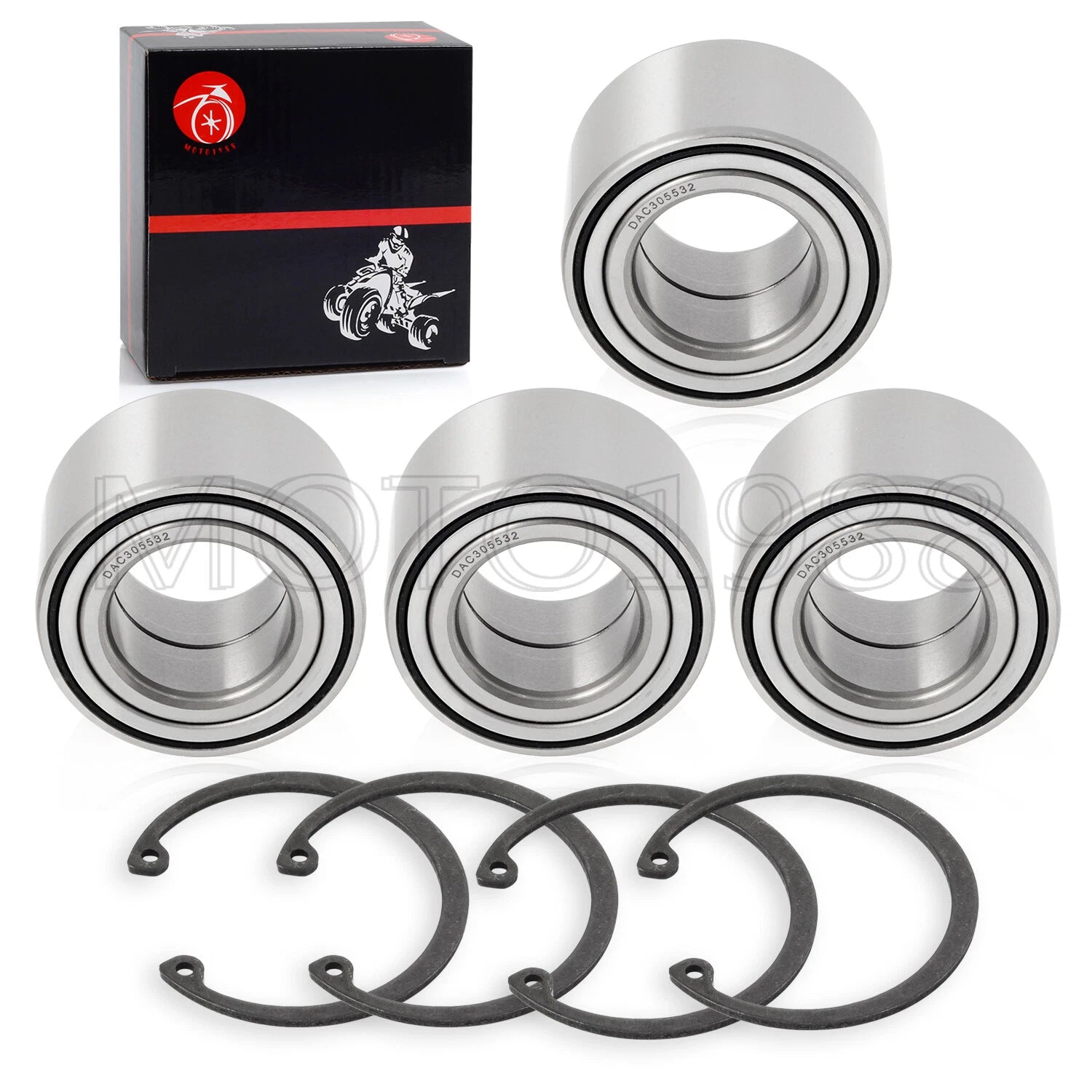 Set of 4 Wheel Bearings 30x55x32mm + Circlip for Yamaha Grizzly 550 660 700
