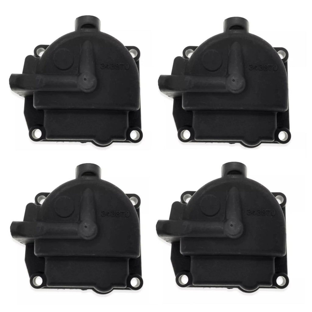 Set of 4 Carburetor Float Bowl Chambers for OMC Johnson Evinrude (433000, 0433000, 766418)