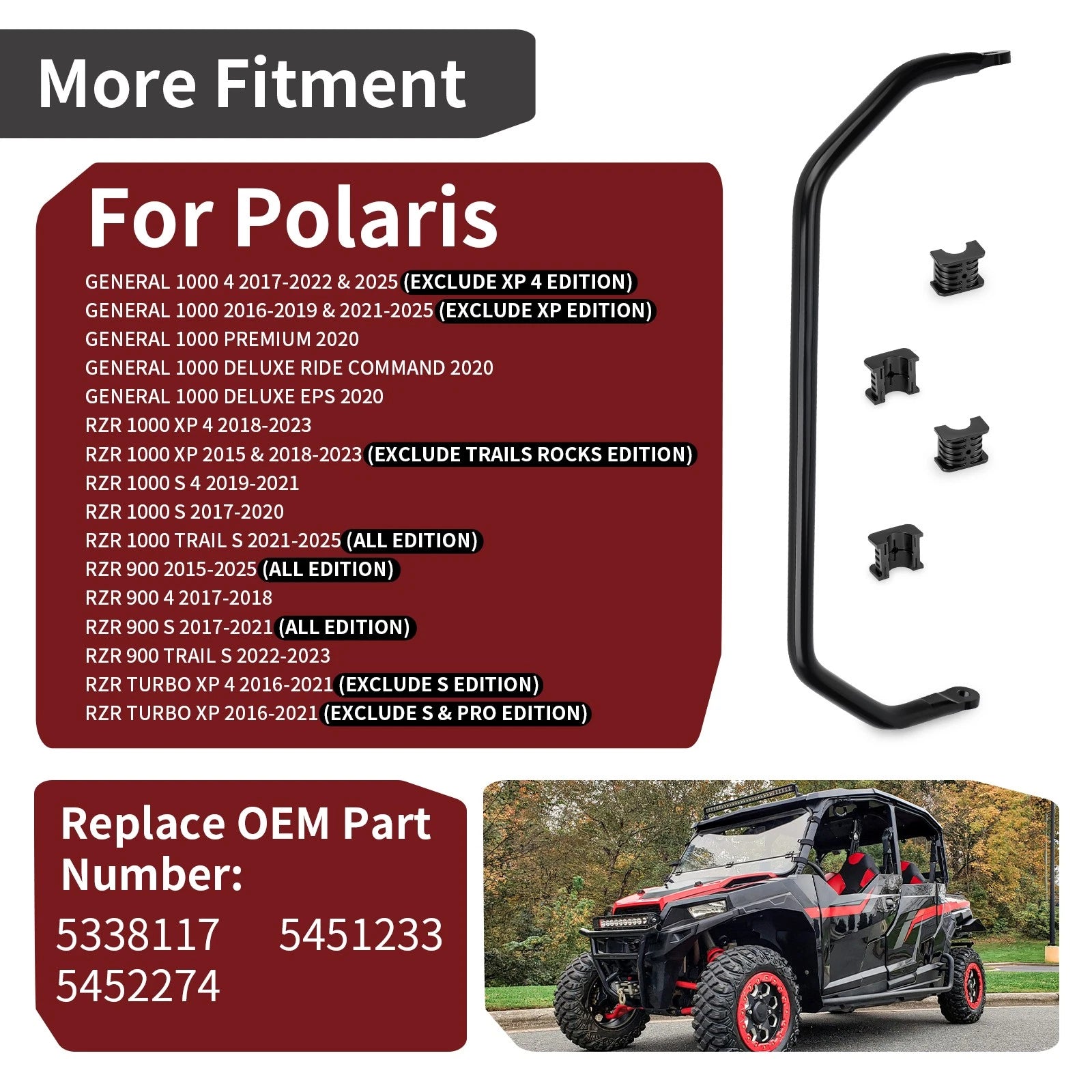 Stabilizer Bar Kit for Polaris RZR Trail S 1000 (2021–2025)
