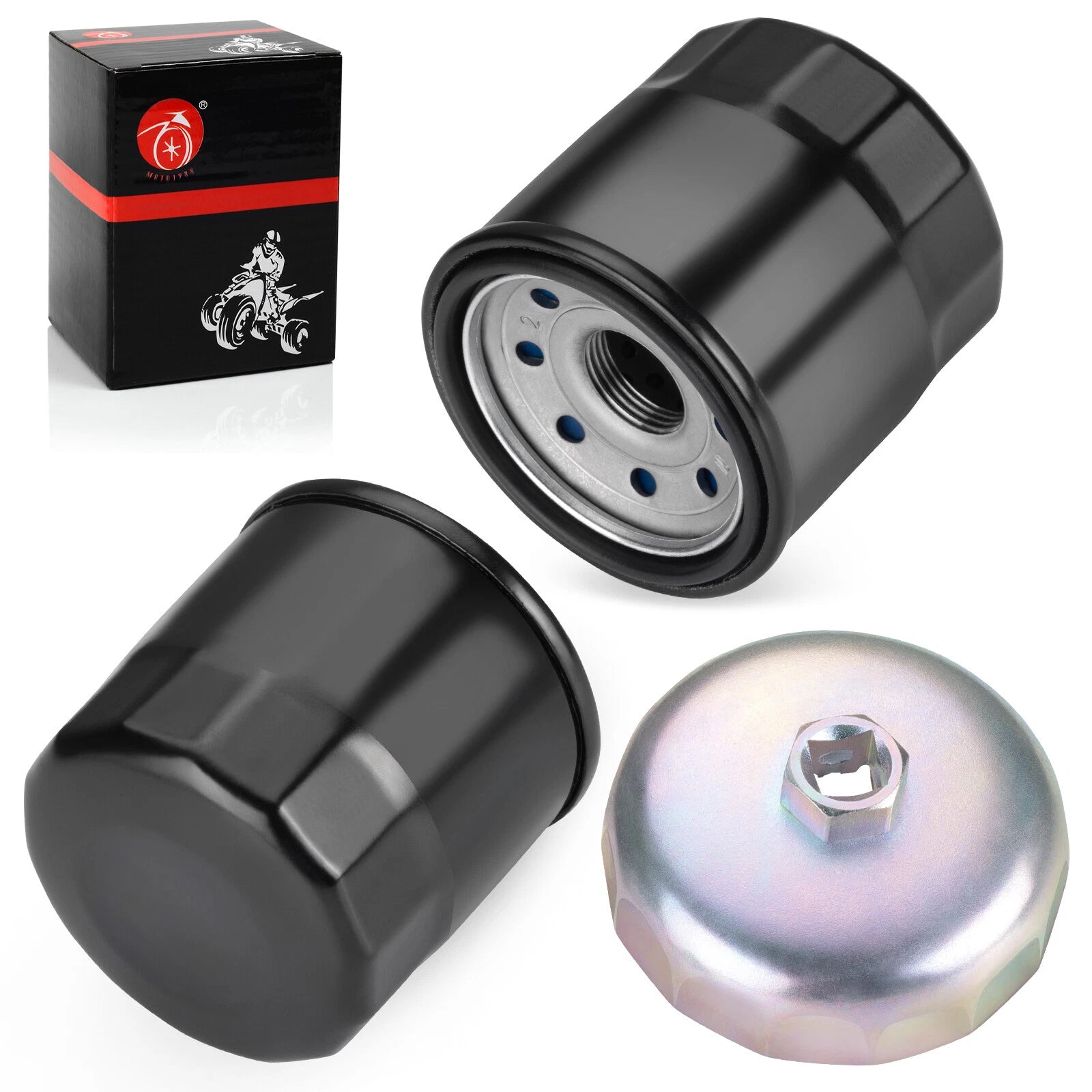 2Pcs Oil Filter & Wrench Tool for Honda Shadow 700 750 800 (VT700C VT750C VT800C)