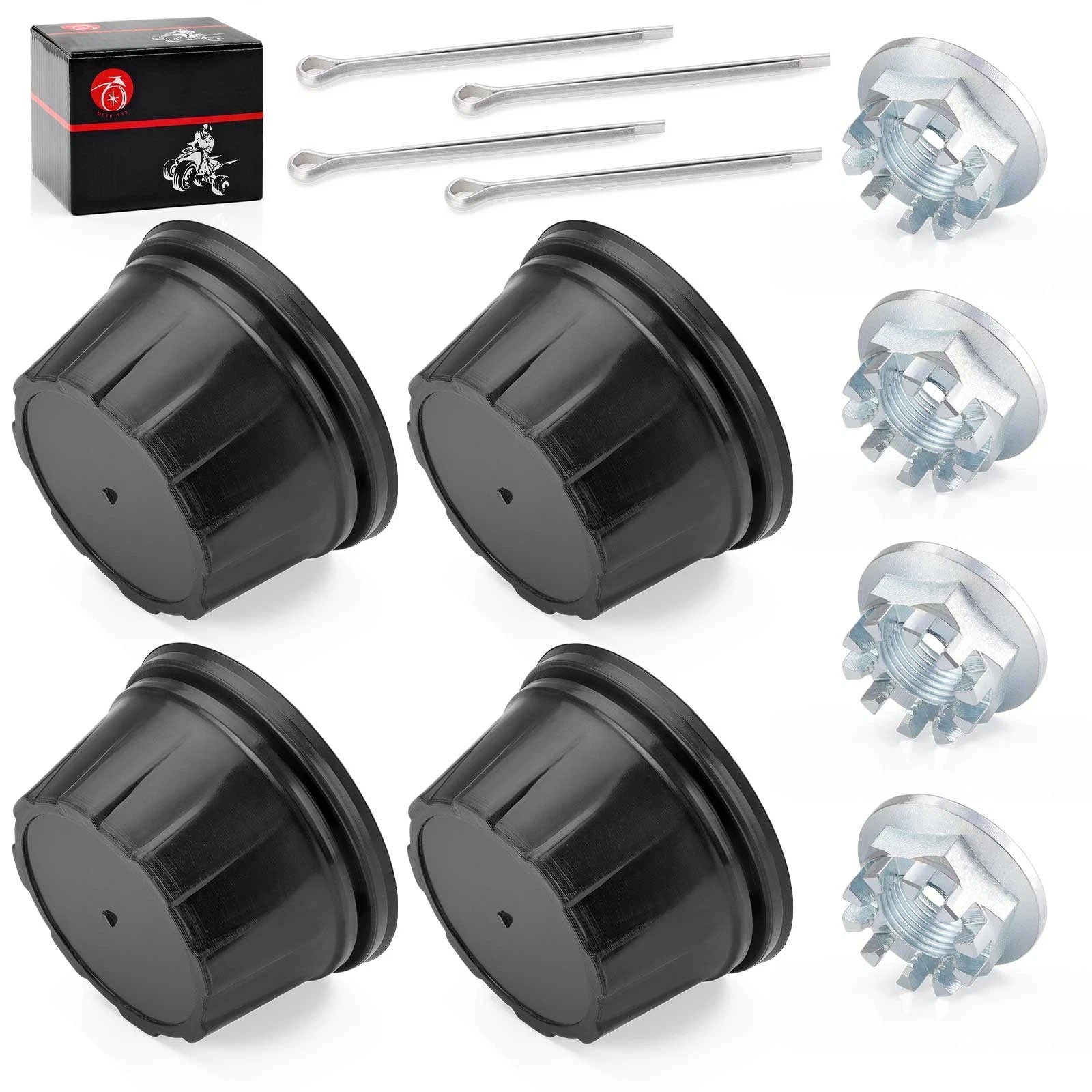 Set of 4 Wheel Center Caps w/ Nut Pin Kit for Honda Fourtrax TRX200 TRX300 (1990–2000)