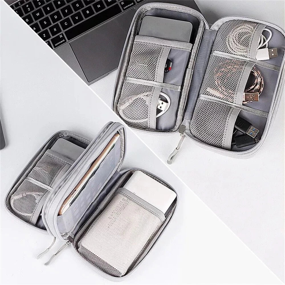 Travel Cable Storage Bag for Electronics USB Charger Organizer Case
