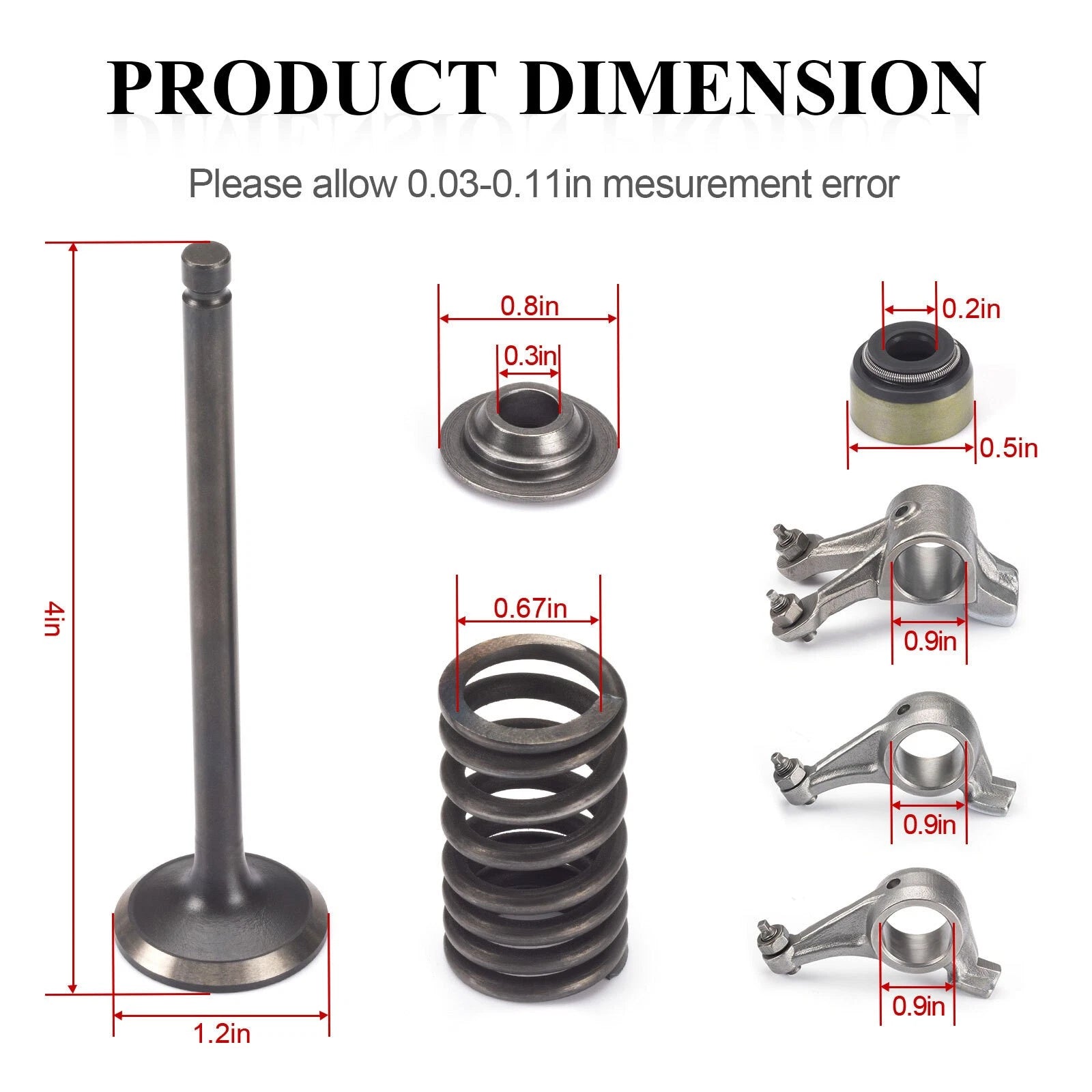 Rocker Arm Cylinder Head Gasket Valve Kit for Polaris Big Boss 500 6x6 (1998–2002)