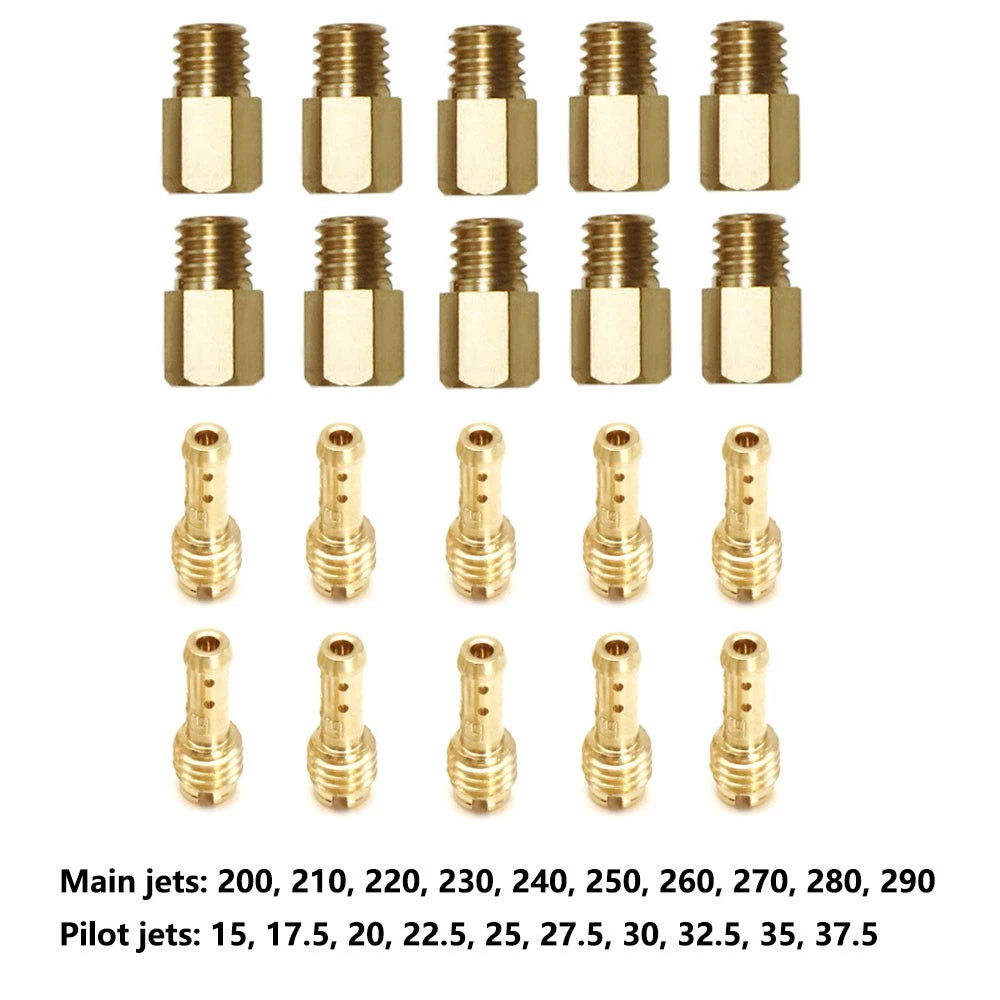10Pcs Main & Pilot Jets Kit for Mikuni TM TMX VM VM22 (All Years)