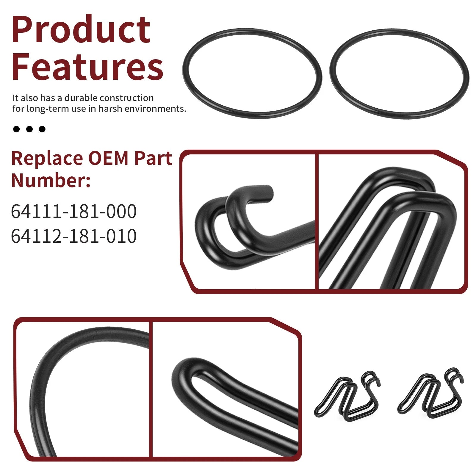 Front Number Plate Mount Clips & Bands for Honda Z50R (1979–1987) 64111-181-000