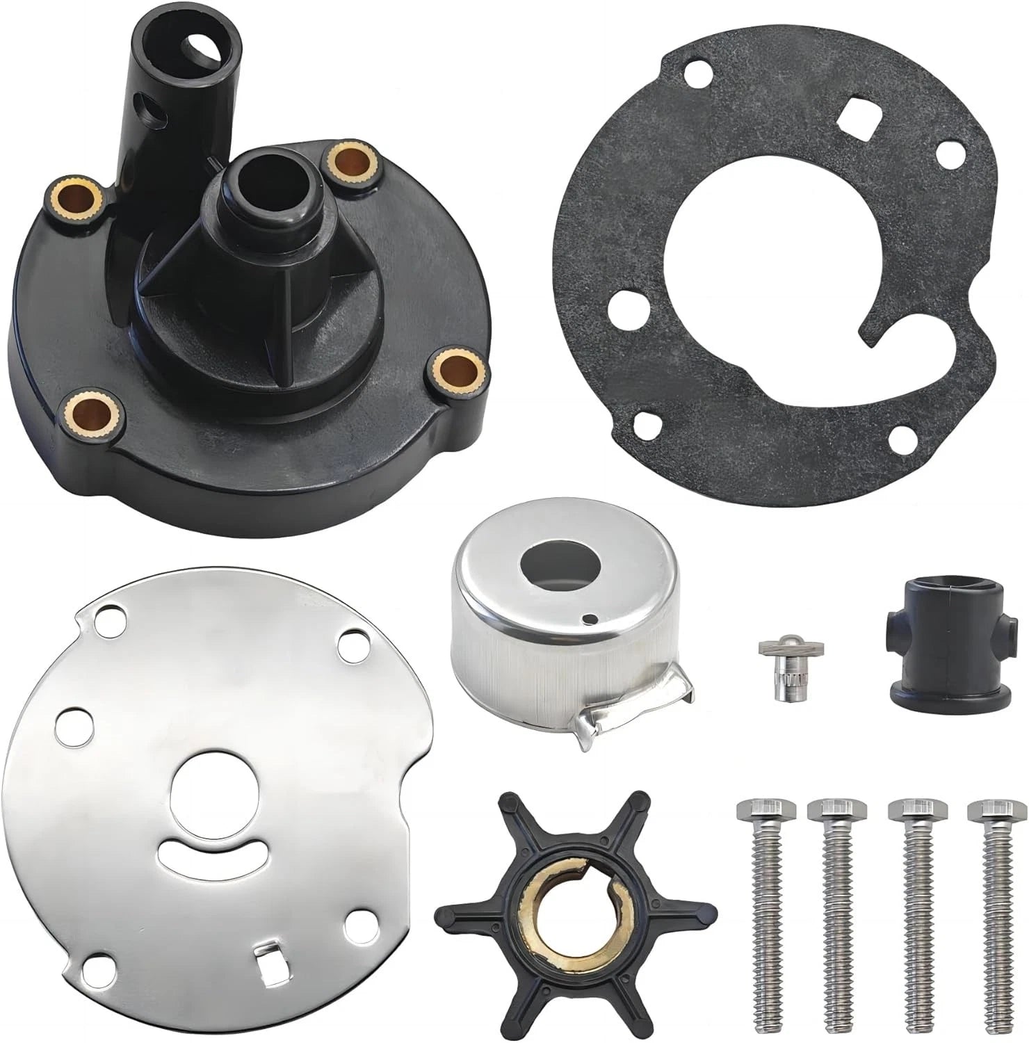 Water Pump Impeller Kit for Evinrude Johnson OMC 5.5 6 7 HP (Replaces 763758 382797)