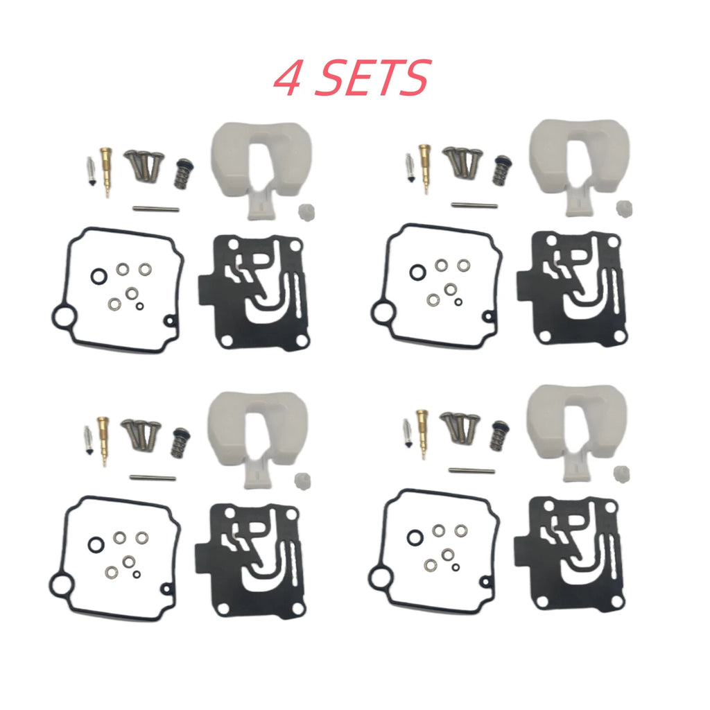 Set of 4 Carburetor Repair Kits for Yamaha 4-Str 40 50 HP (62Y-W0093-11, 62Y-W0093-10)
