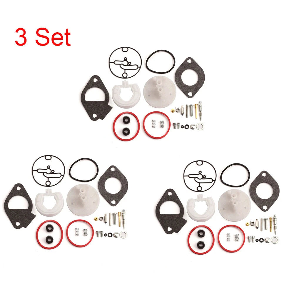 Set of 3 Carburetor Rebuild Kits for B & S Craftsman Nikki (796184, 698787)