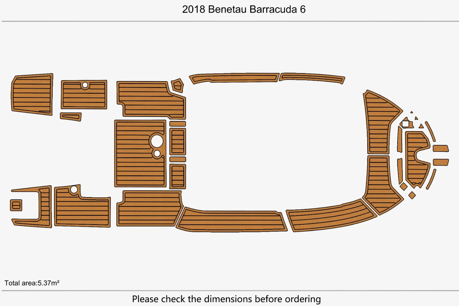 EVA Foam Teak Deck Flooring for Benetau Barracuda 6 (2018)