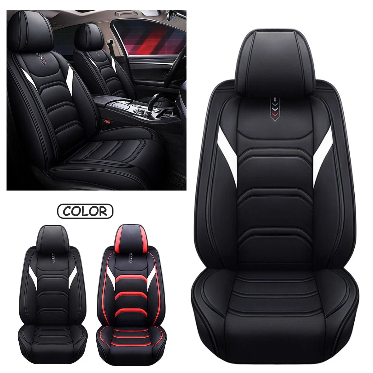 1X Leather Car Seat Cover for Toyota Tacoma (2016–2023) Front & Rear Protectors