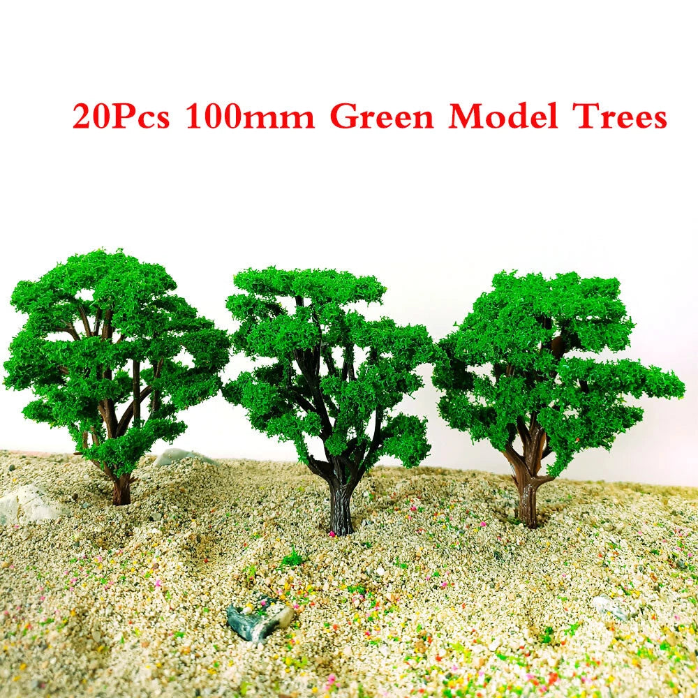 20pcs Model Trees for Train Railroad Park Landscape Scenery (1:100 Scale)