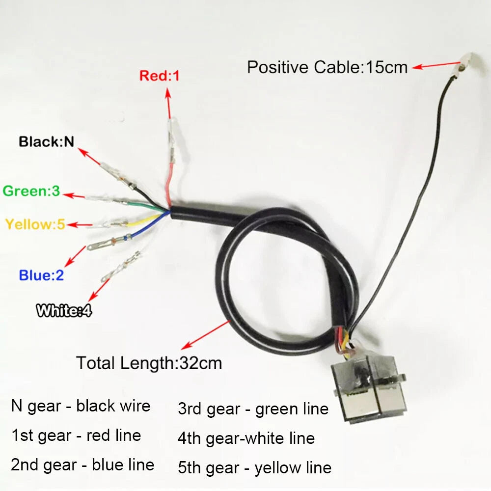 Motorcycle Gear Display Indicator Light N-5 Speed Shift Level Gauge Universal