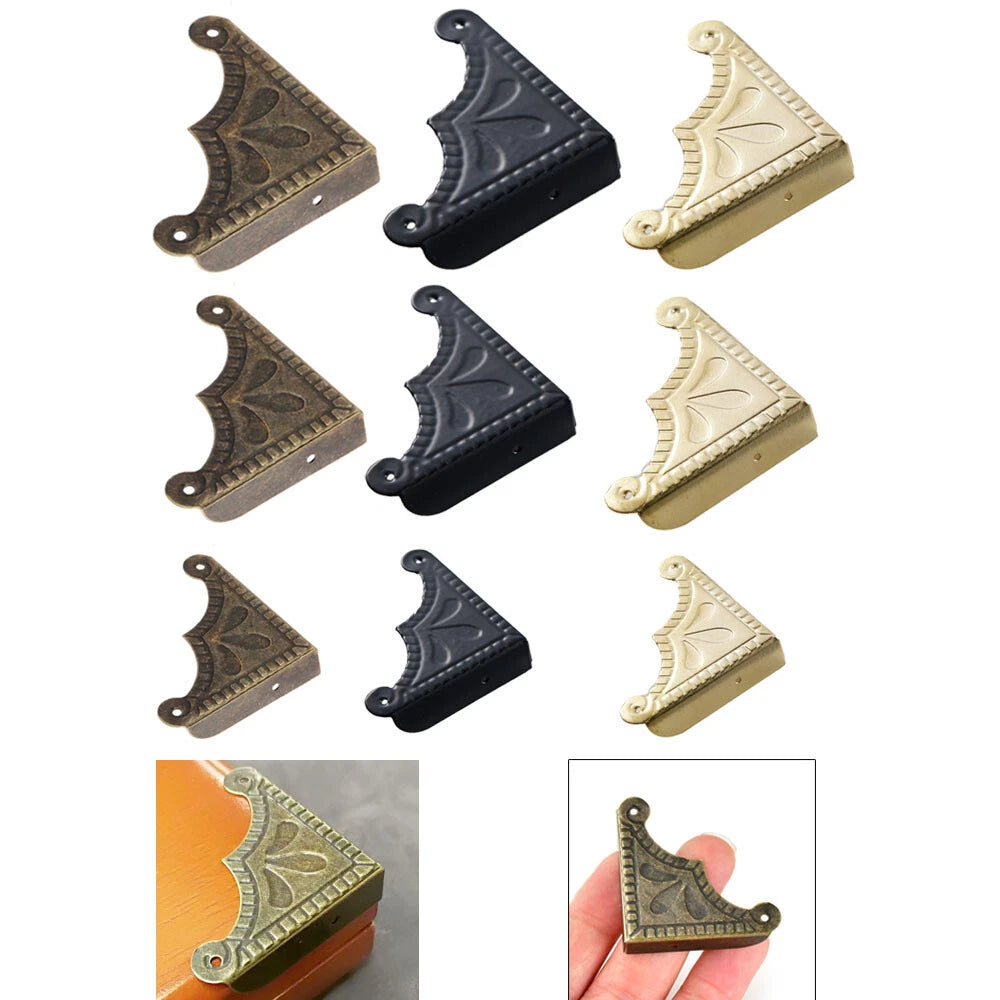 12Pcs Vintage Metal Corner Protectors for Jewelry Box Wood Cases