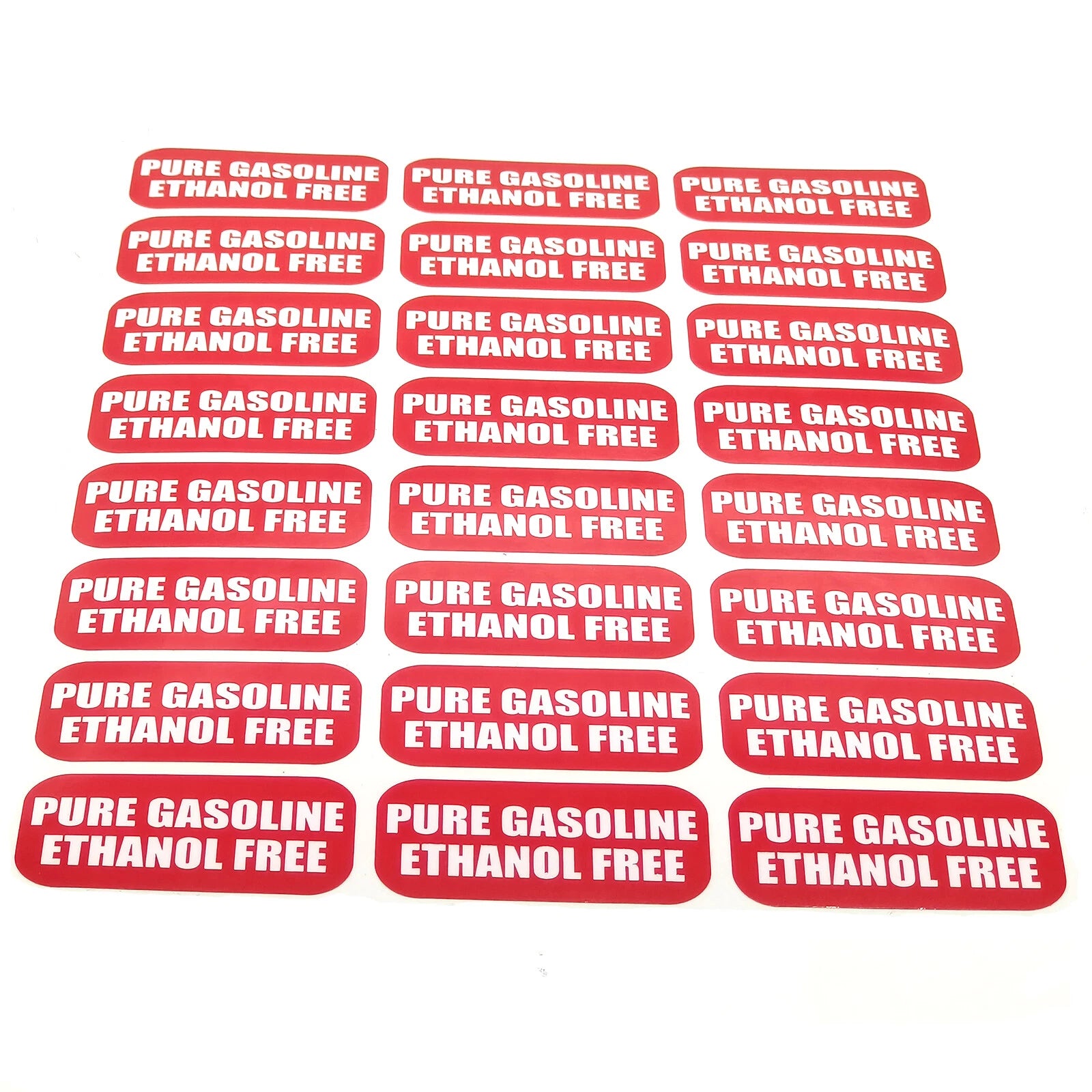 Ethanol Free Sticker Labels for Outdoor Power Equipment & Boats (24X)