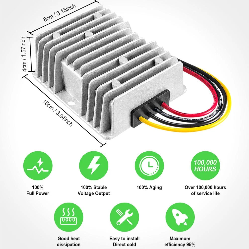 48V to 12V DC Converter 30A 360W for Car Truck Boat