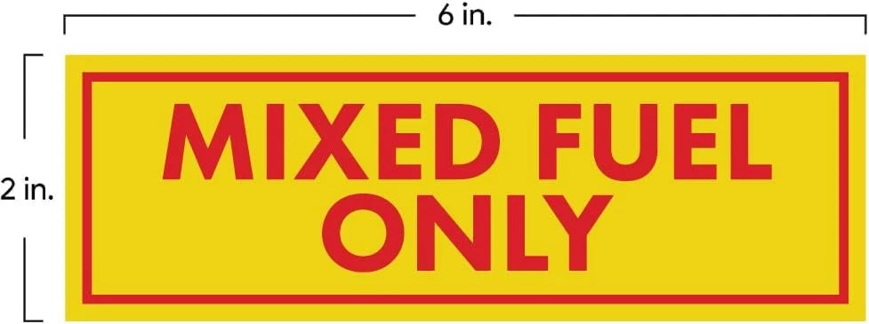 Set of 4 Mixed Fuel Only Vinyl Stickers Decals for Gas Oil 2 Stroke Can