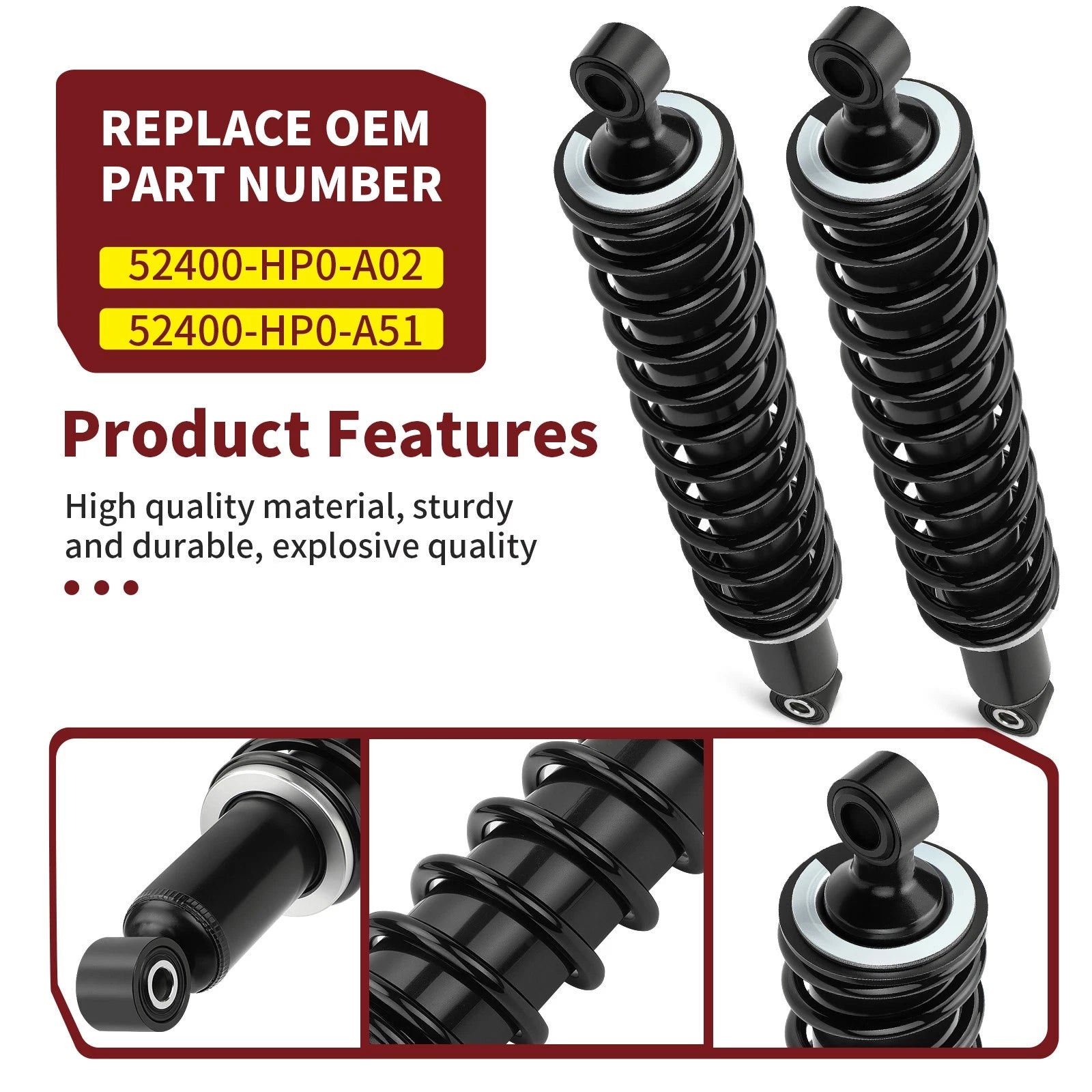 Rear Shocks Absorber for Honda Foreman 500 4x4 ES TRX500FE TRX500FM (2005–2011)