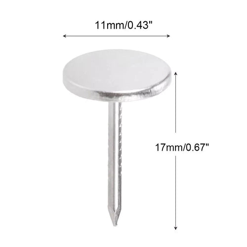 100pcs Flat Head Upholstery Nails Tacks for Various Applications