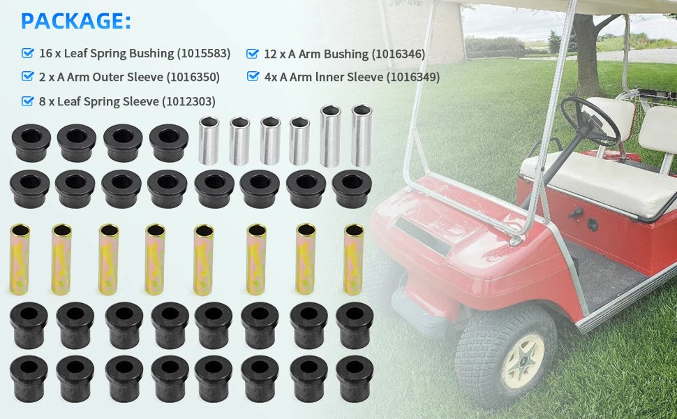 Front Rear Leaf Spring & Upper A Arm Suspension Bushing Kits for Club Car DS