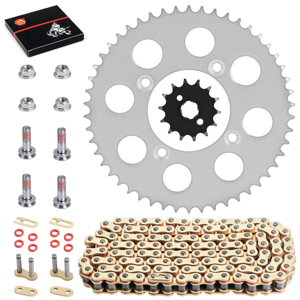 Drive Sprocket & Chain Set 428VM-X X-Ring 118 Links for Honda XR100R CRF100F (2000–2023)